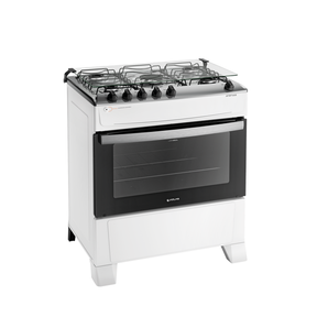 Fogão 5 Bocas Branco com Mesa Inox Atlas Atenas Bivolt