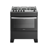 Fogão 5 Bocas Preto com Mesa Inox Atlas Atenas Bivolt